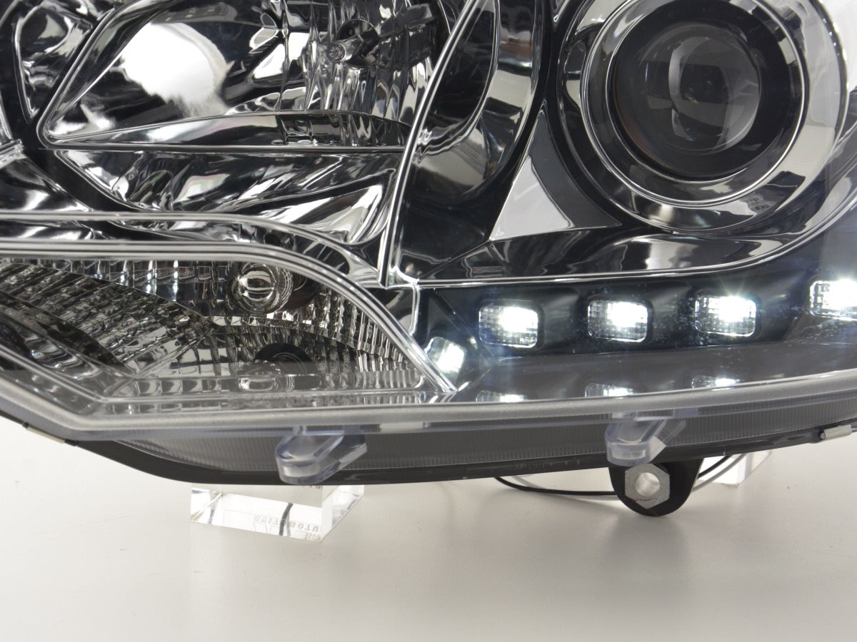 Scheinwerfer Set Daylight LED Tagfahrlicht VW Bus T5 ab 2009 chrom Scheinwerfer Set Daylight LED Tagfahrlicht VW Bus T5 ab 2009 chrom
